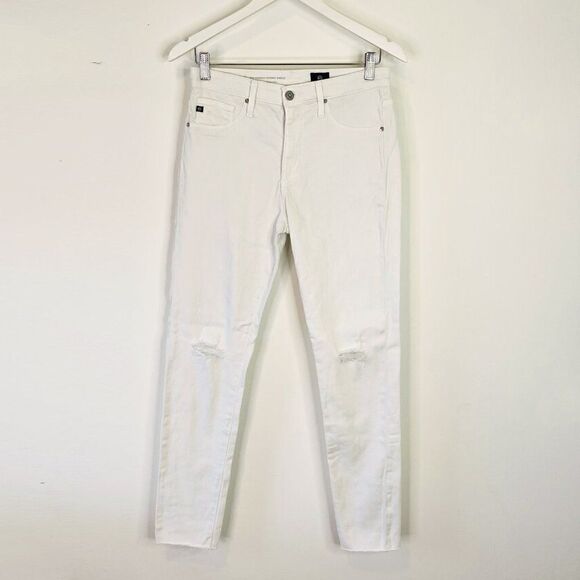 AG Adriano Goldschmied White The Farrah Skinny Ankle Jeans - Picture 2 of 8